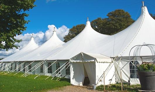 portable restrooms equipped for hygiene and comfort at an outdoor festival in Wiggins